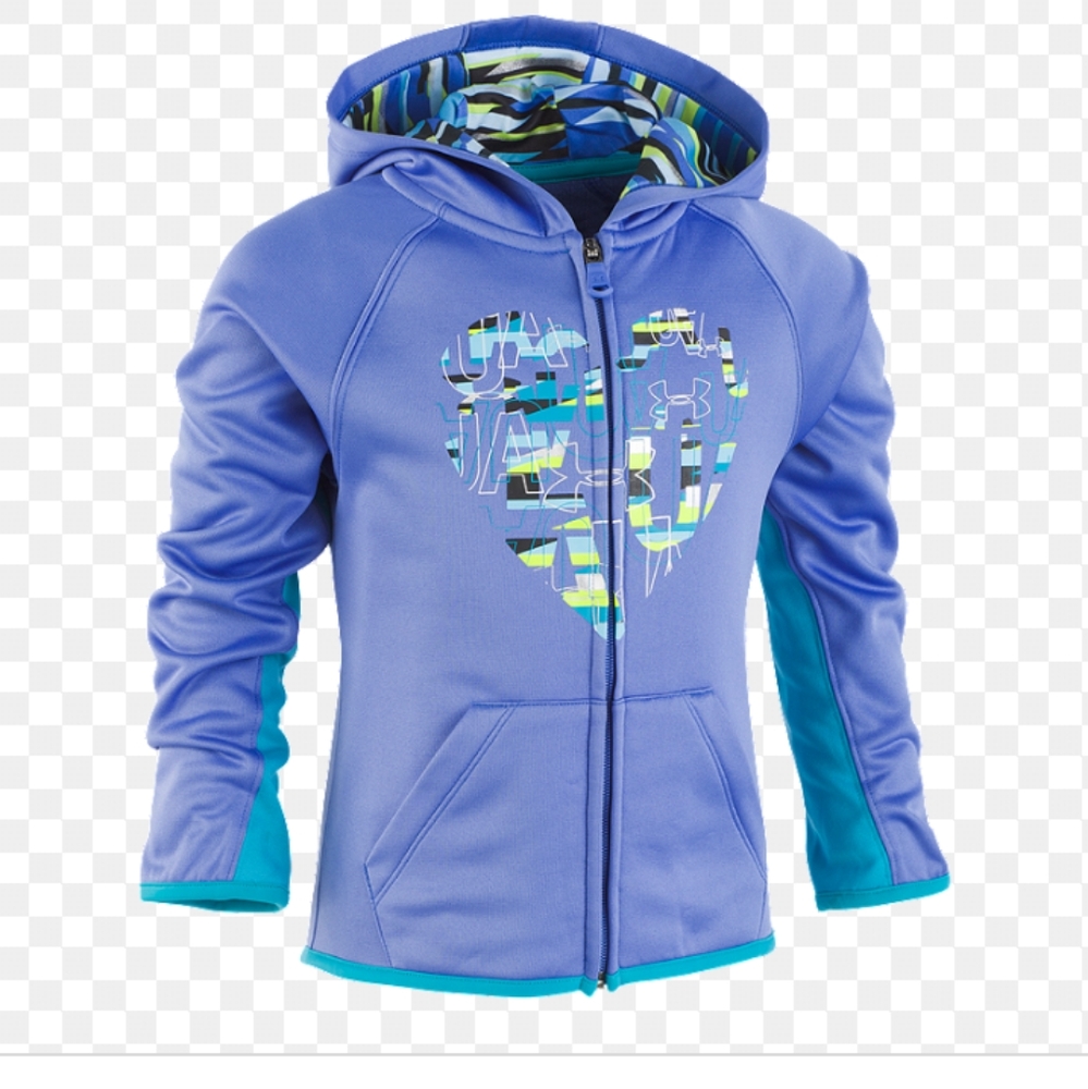 under armour little girls sz 5 heart zip hoodie
